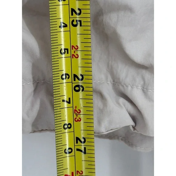 FLX Womens Beige Nylon Hooded Windbreaker Full Zip Utility Jacket Sz M - Picture 3 of 8